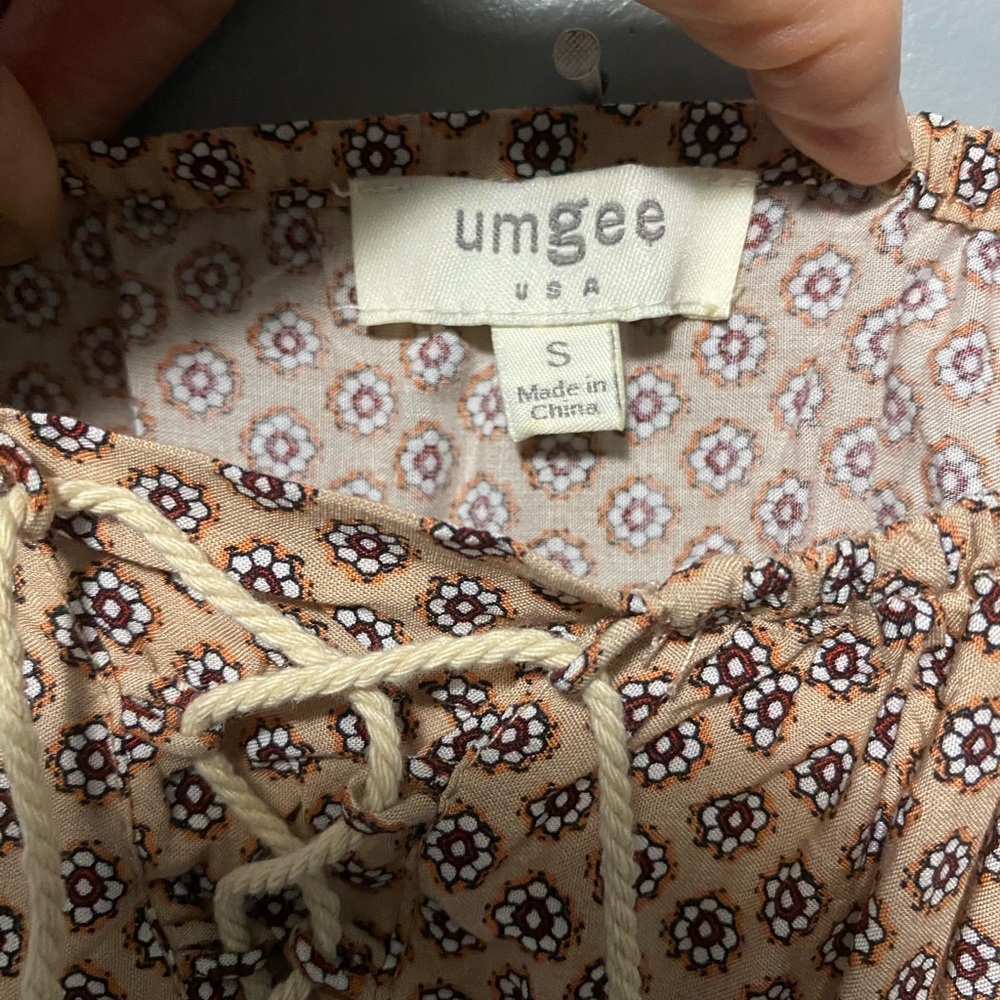 Umgee Bohemian Mini Dress size S multi bright colors in blue tan and orange - Picture 3 of 8